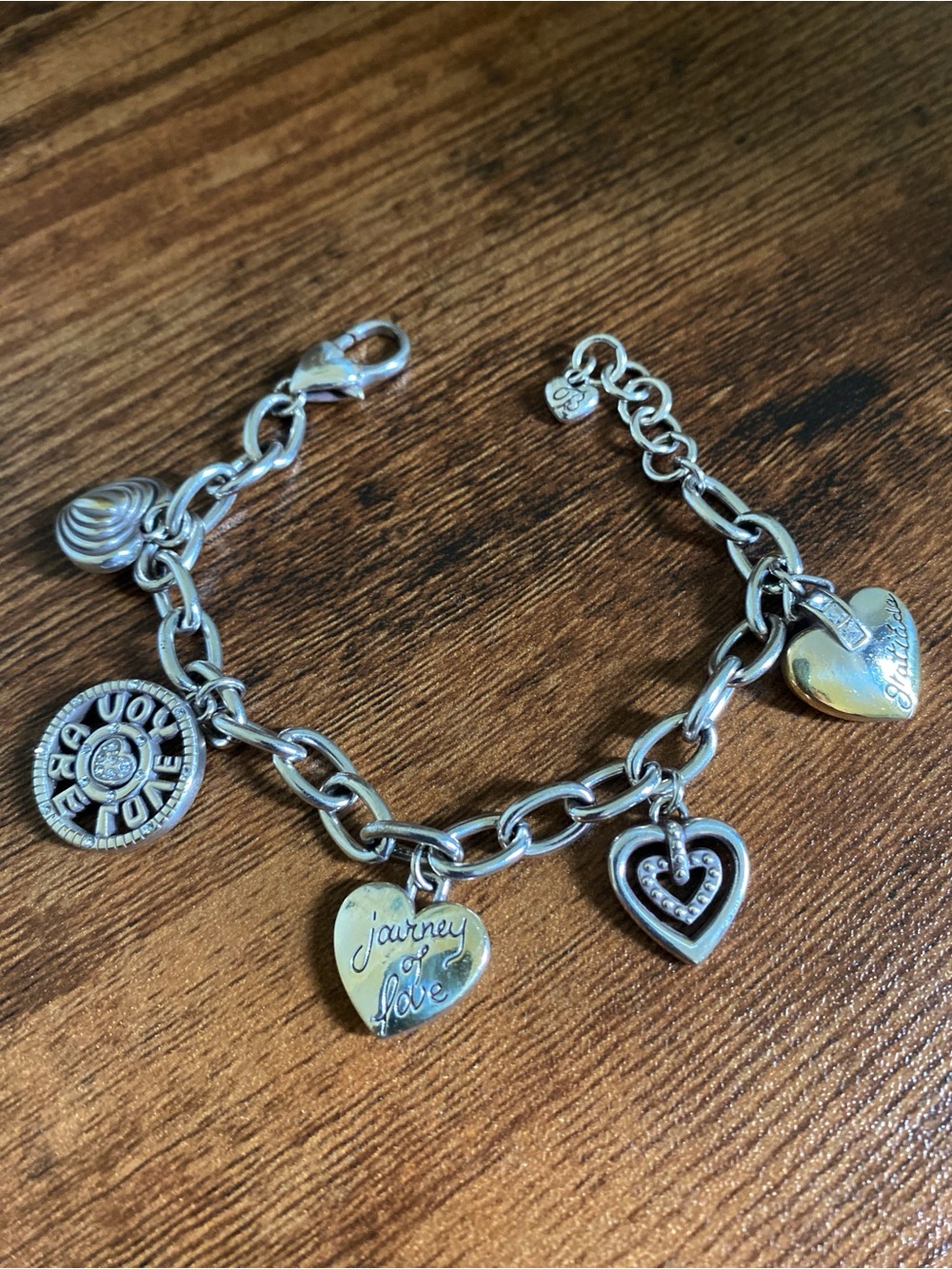 Brighton Power of pink HEART charm bracelet
